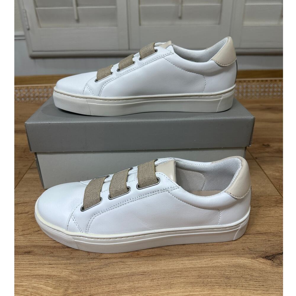 Flexx Sneak Easy Sneaker Kino Leather White Beige Size 7.5 NIB Slip On Style - Picture 4 of 15